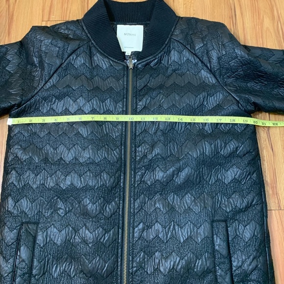 Anthropologie Nümph Black Quilted Chevron Winter Coat - Picture 10 of 12
